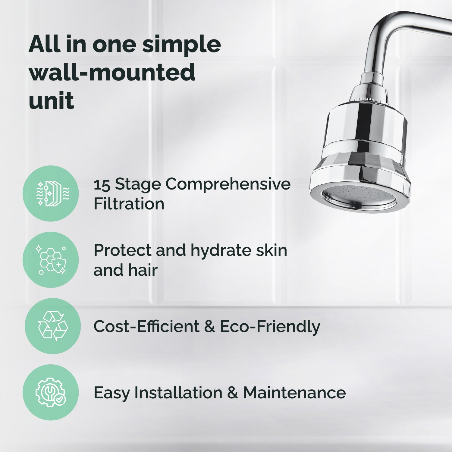 15-Stage Filtration EcoLux Wall Shower Head