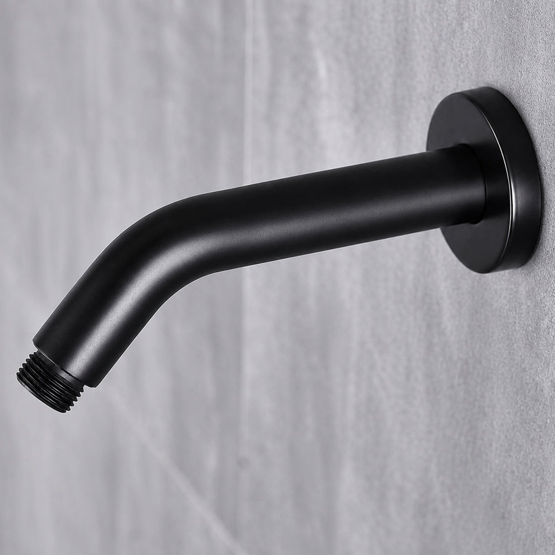 Shower Head  Arm for Wall-Mount Shower - Matte Black - 1/2 inch thread