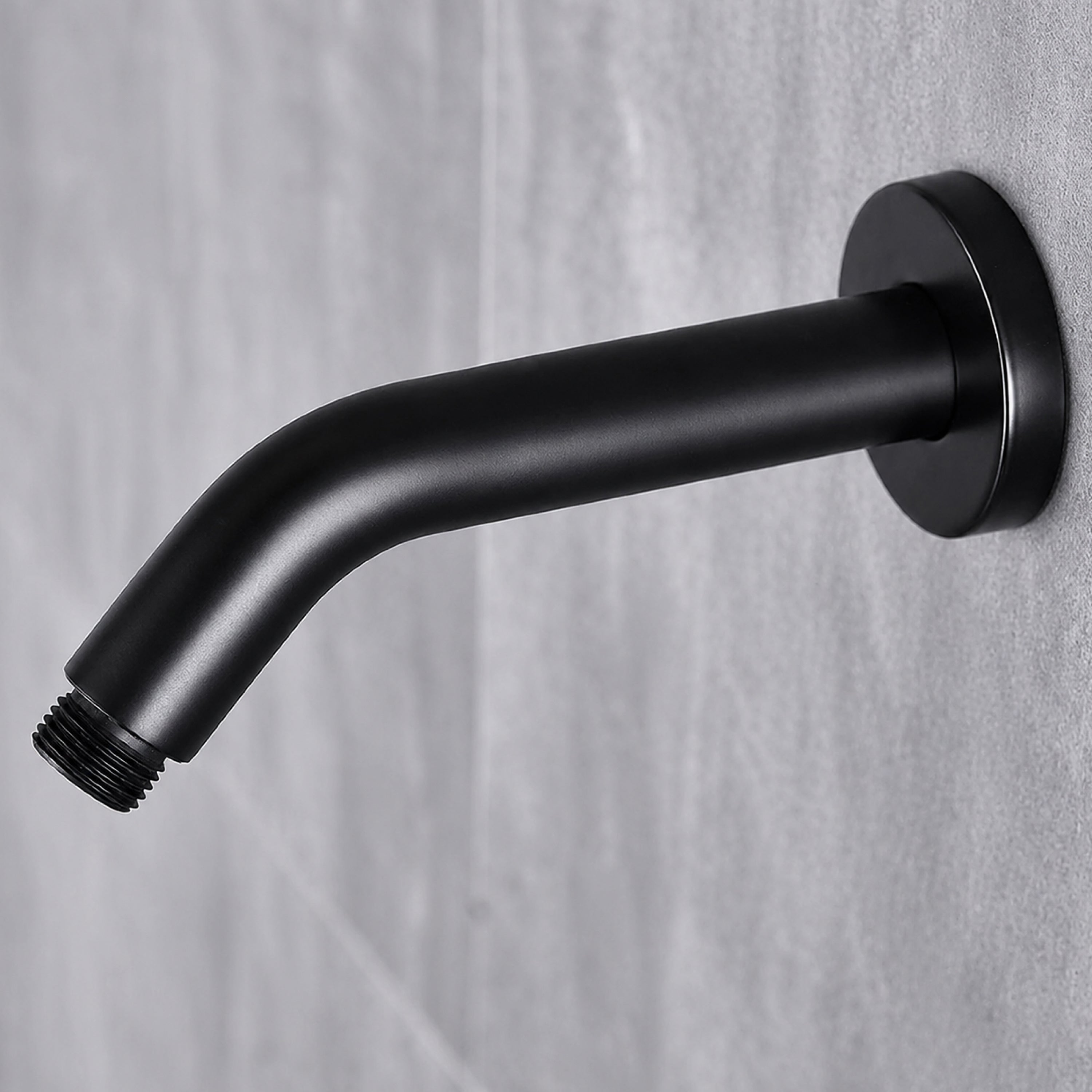 Shower Head  Arm for Wall-Mount Shower - Matte Black - 1/2 inch thread